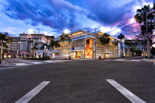 Rodeo Drive Shopping Center in Beverly Hills Editorial Photography