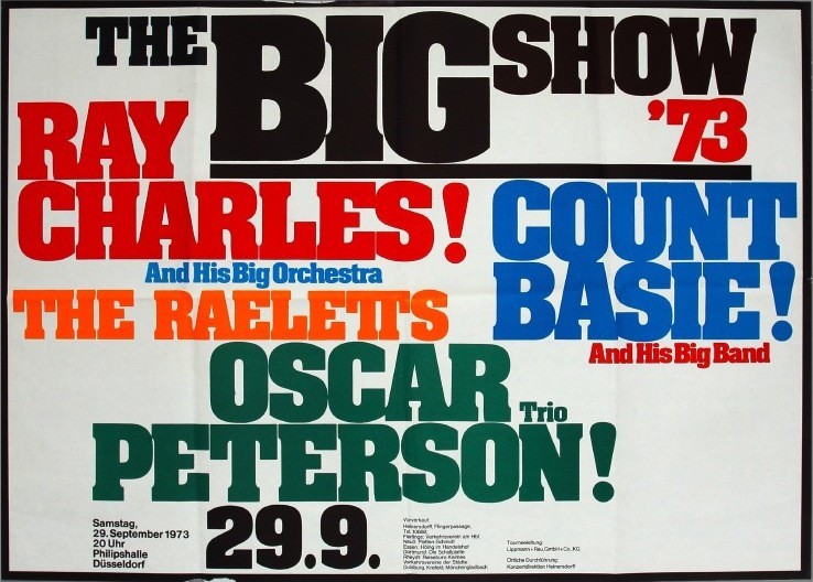 Ray Charles Oscar Peterson And Count Basie Dusseldorf 1973 Limited Runs