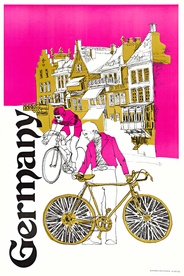 Germany travel  by Bicycle - serigraph