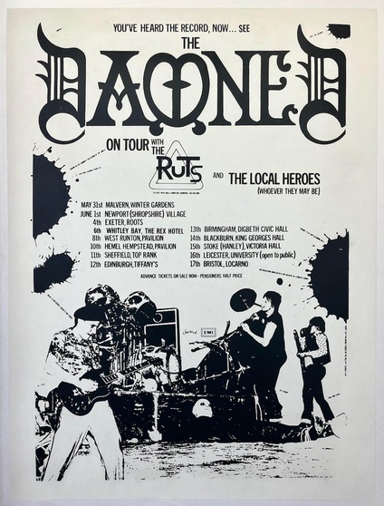 The Damned London Concert Poster