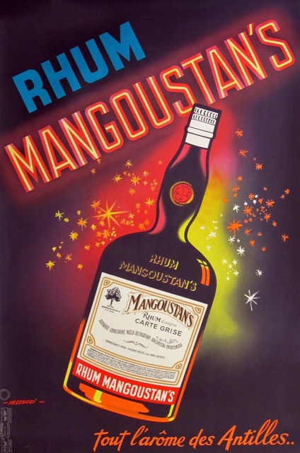 RHUM MANGOUSTAN'S liquor bar poster