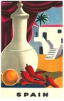 Spain travel poster with orange peppers