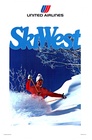 Ski West  United Airlines travel poster