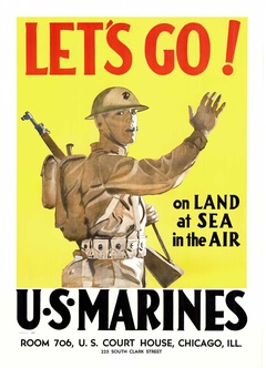 Let's Go U. S. Marines On Land at Sea in the Air