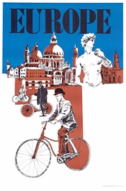 Europe on Bicycles, serigraph