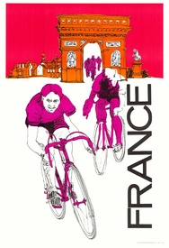 France by Bicycle travel poster - serigraph