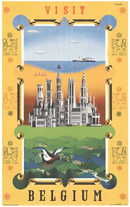 Visit Belgium original travel poster