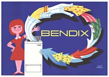 BENDIX, original French mid century poster