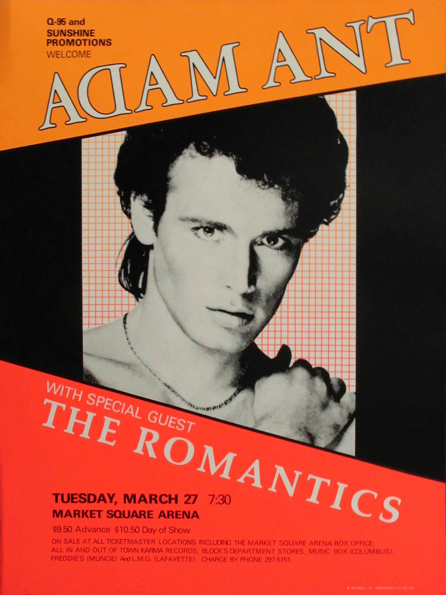 Adam Ant and The Romantics Concert Poster