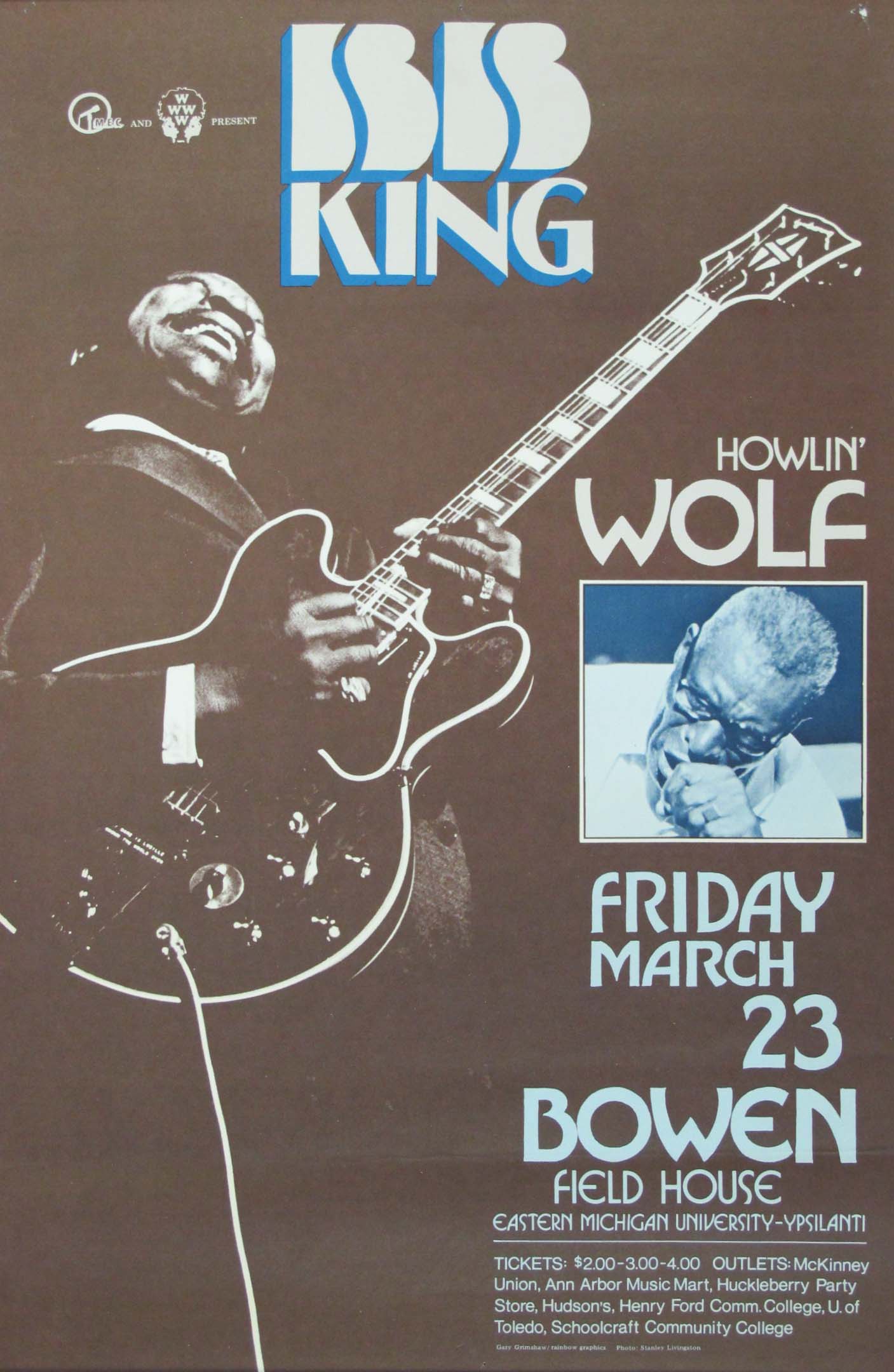 BB King/ Howlin' Wolf Concert Poster