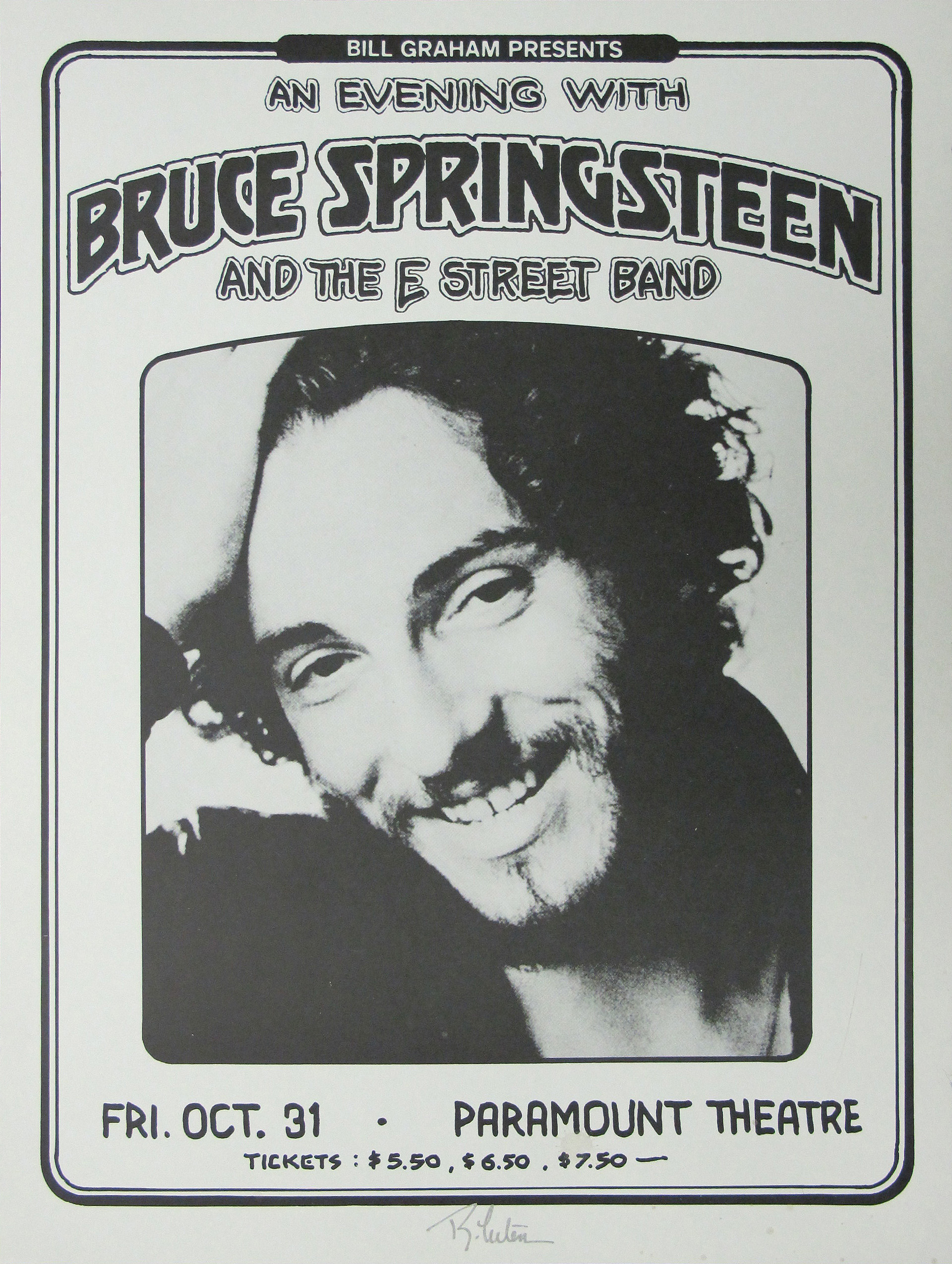 Bruce Springsteen Paramount Theatre Concert Poster