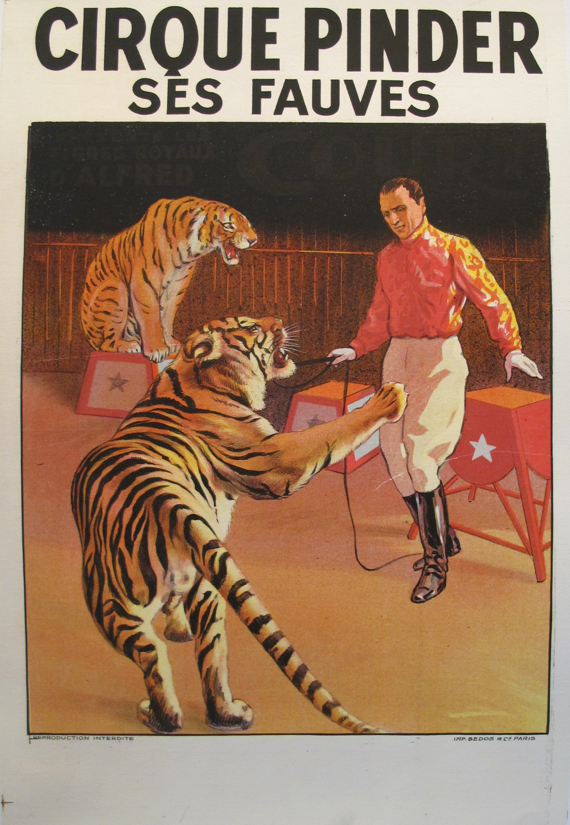 Cirque Pinder Circus Poster, Tiger Tamer