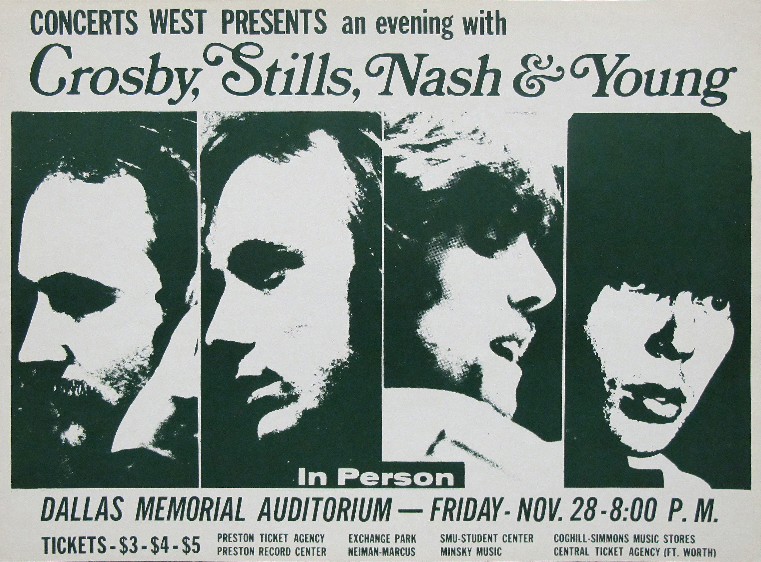 Crosby, Stills, Nash And Young Original Handbill