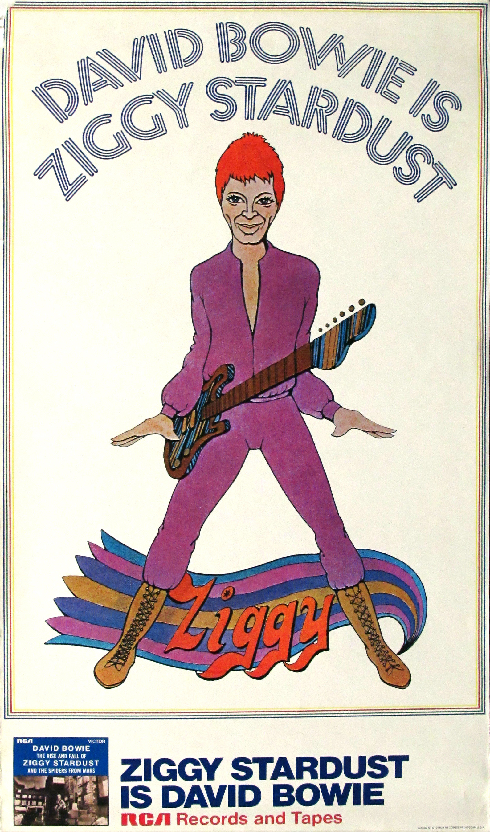 David Bowie Ziggy Stardust Original Promotional Poster Limited Runs 2878