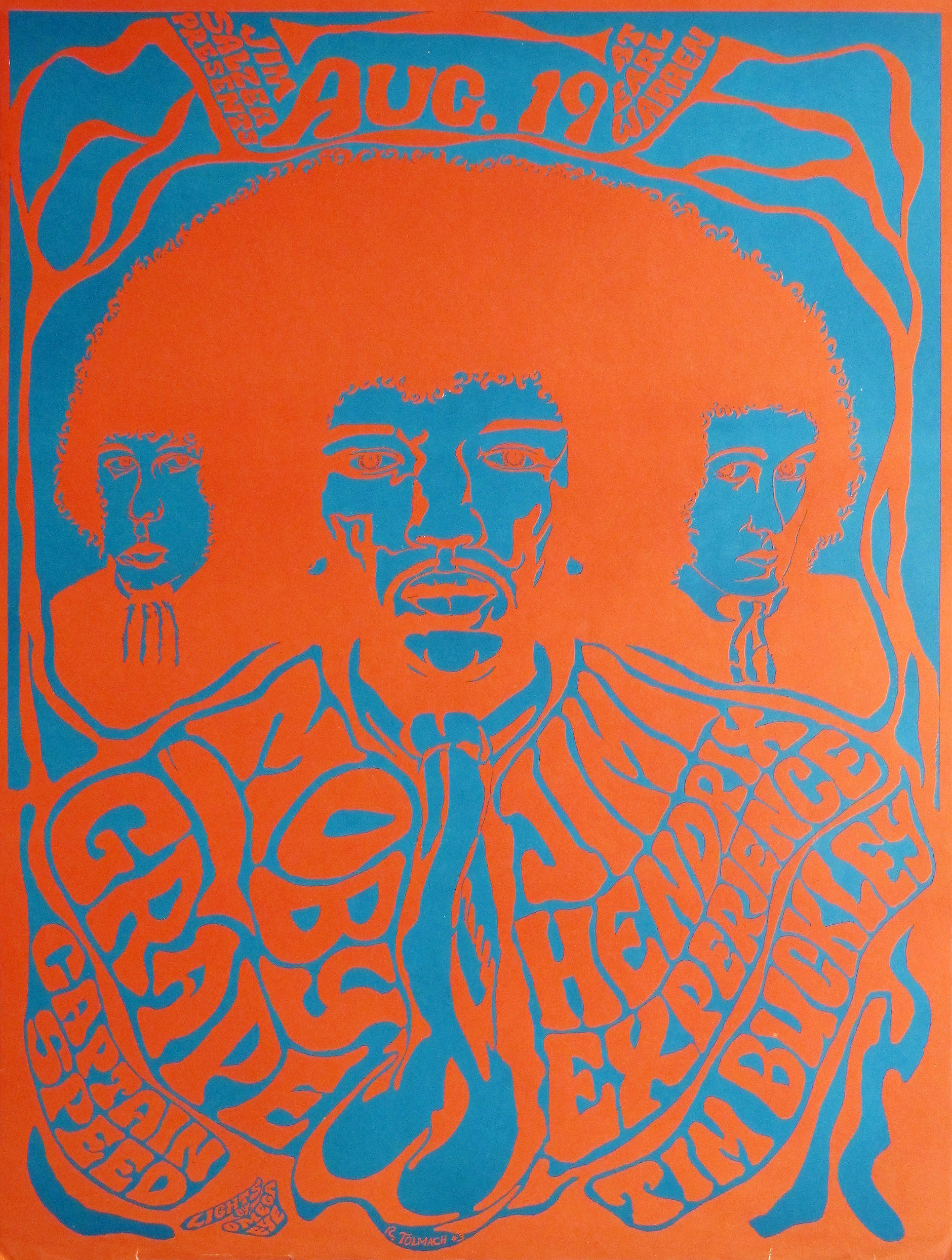 Jimi Hendrix At The Earl Warren Showgrounds Concert Poster