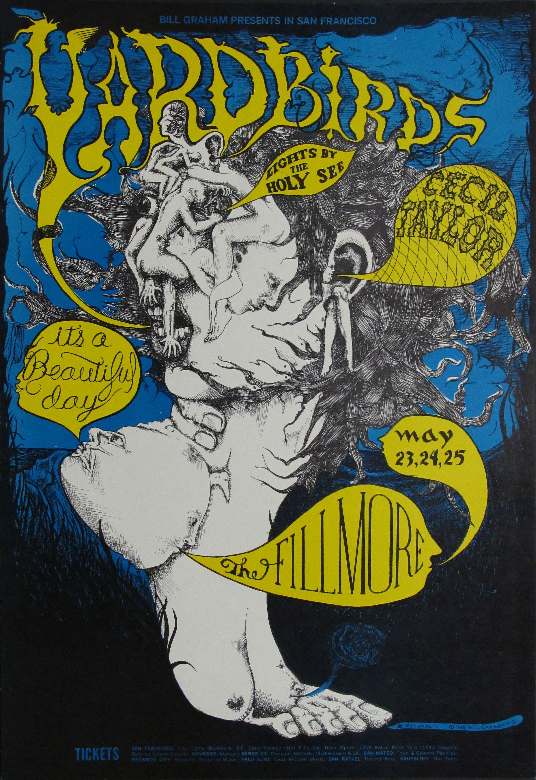 Yardbirds And It's A Beautiful Day Original Concert Poster